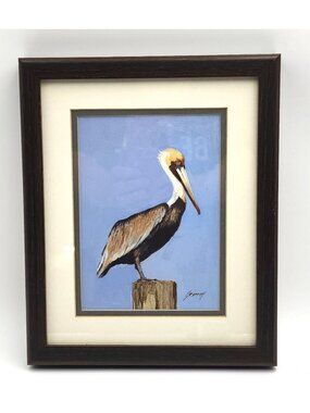 Original Pelican Art By Ed Griffith Ocean Coastal Bird Nautical North Carolina